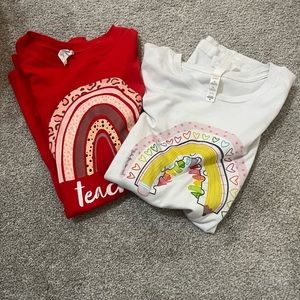 Set of 2 rainbow teacher tees